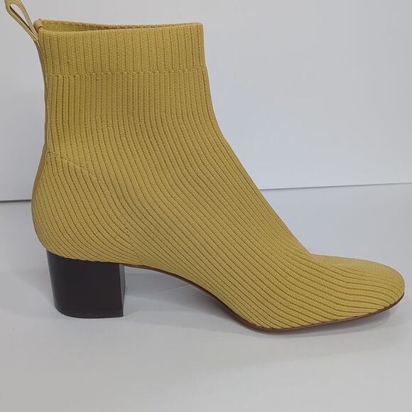 Everlane Glove Boot Gold Knit Pull On Bootie Ankle Heeled Shoes Womens Size 6.5 - Picture 12 of 15